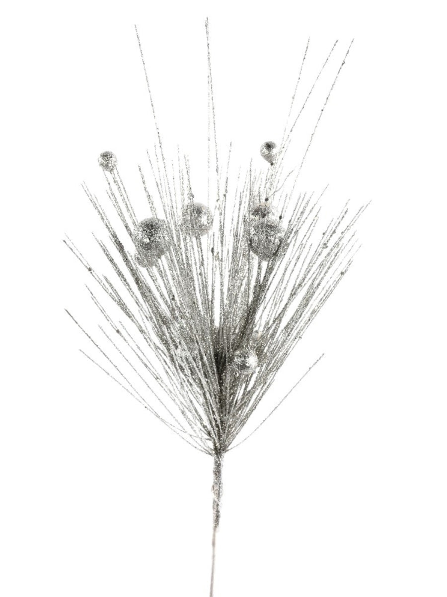 Glitter Pine Ball Starburst Spray Champagne 20''